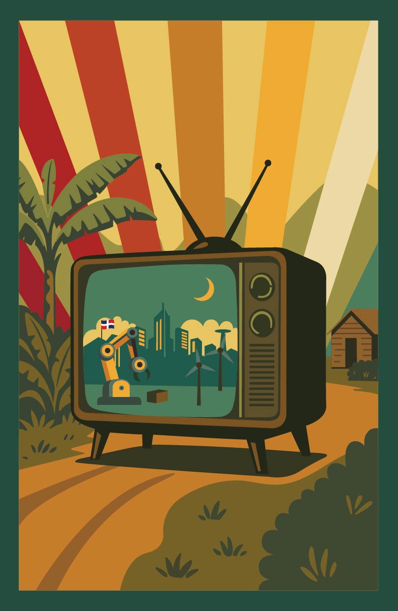 Poster vectorizado sobre evolucion tecnologica